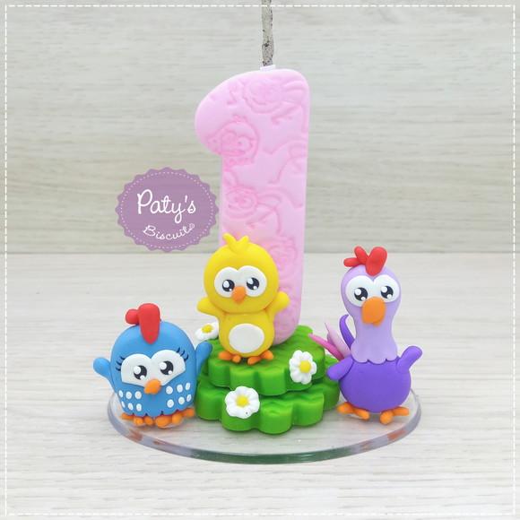 Vela Decorada Galinha Pintadinha Mini (vela Rosa)