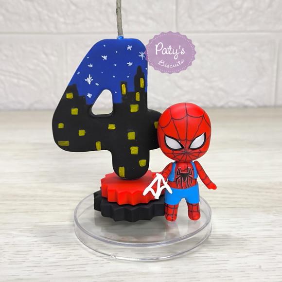 Vela Decorada Homem-aranha (vela azul)