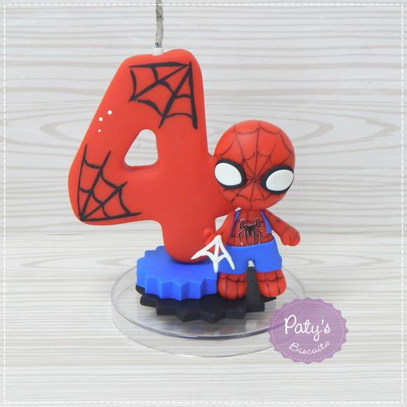 Vela Decorada Homem-aranha (vela vermelha)