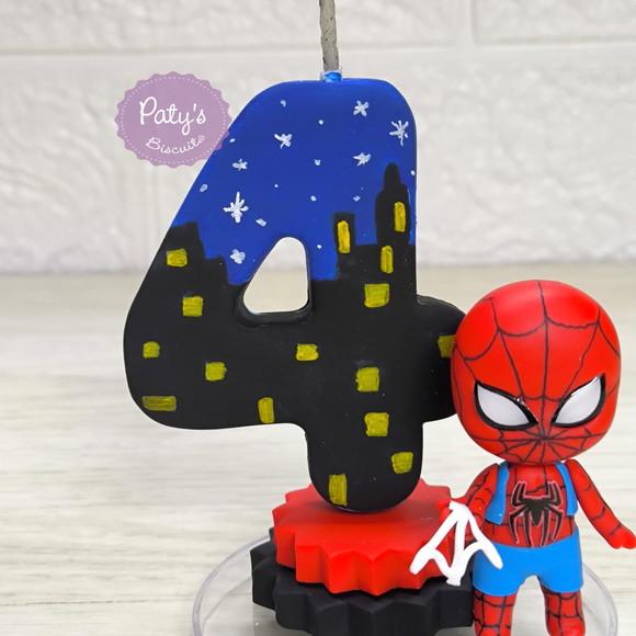 Vela Decorada Homem-aranha (vela azul)