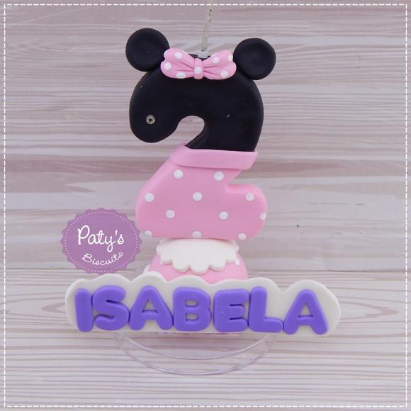 Vela Decorada Minnie Rosa