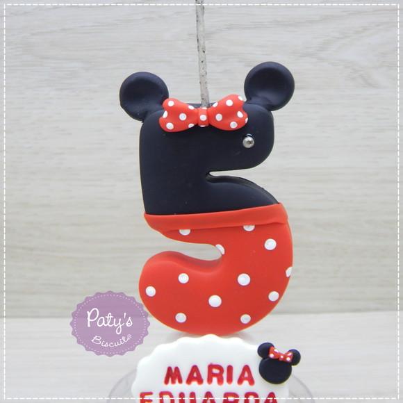 Vela Decorada Minnie Vermelha