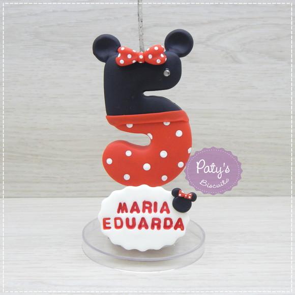 Vela Decorada Minnie Vermelha