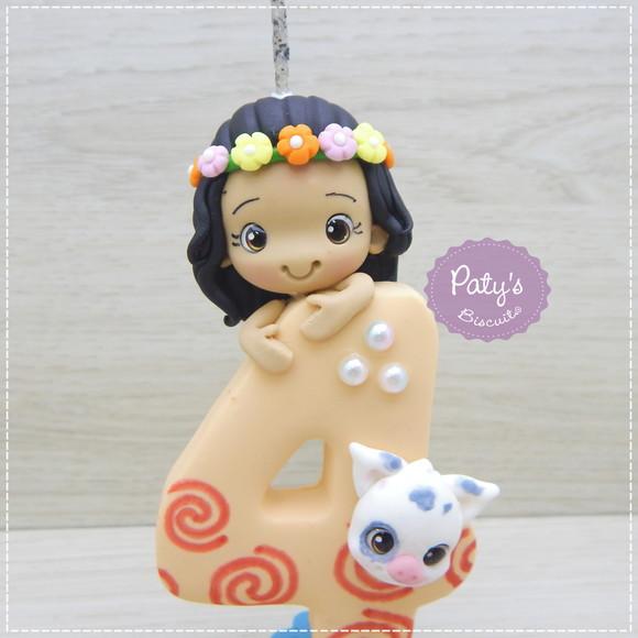 Vela Decorada Moana e Puá