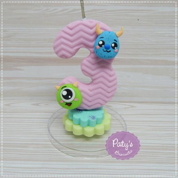 Vela Decorada Monstros S.A. Kawaii