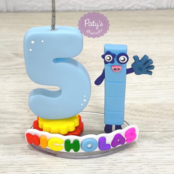 Vela Decorada Numberblocks 5