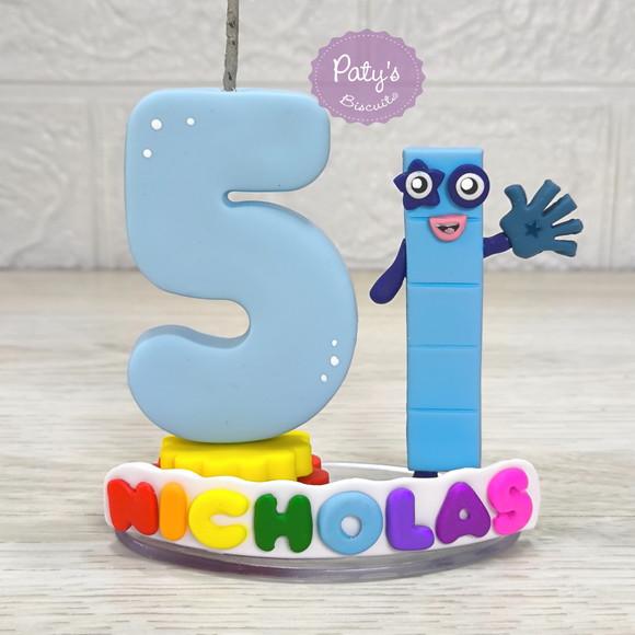 Vela Decorada Numberblocks 5