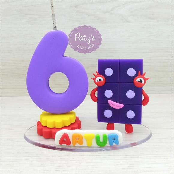 Vela Decorada Numberblocks 6