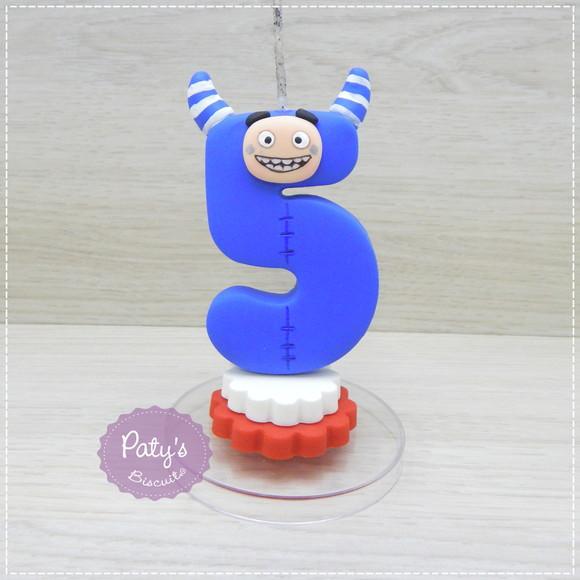 Vela Decorada Oddbod Azul / Pogo