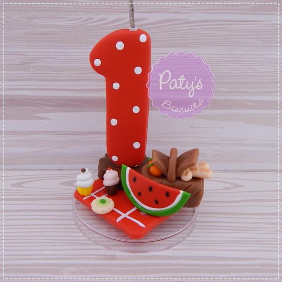 Vela Decorada Picnic (vela Vermelha)