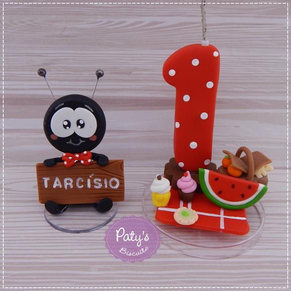 Vela Decorada Picnic + Formiguinha com Nome