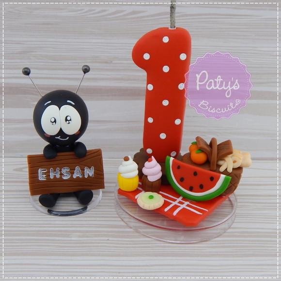 Vela Decorada Picnic + Formiguinha com Nome