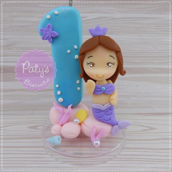 Vela Decorada Sereia Personalizada - Fundo do Mar