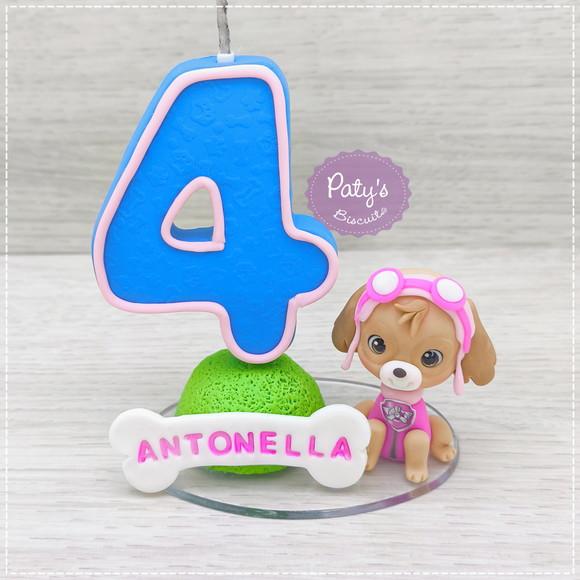 Vela Decorada Skye - Patrulha Canina (vela Azul)