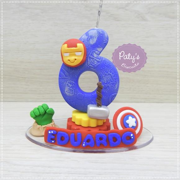 Vela Decorada Super Heróis / Vingadores (vela Azul)
