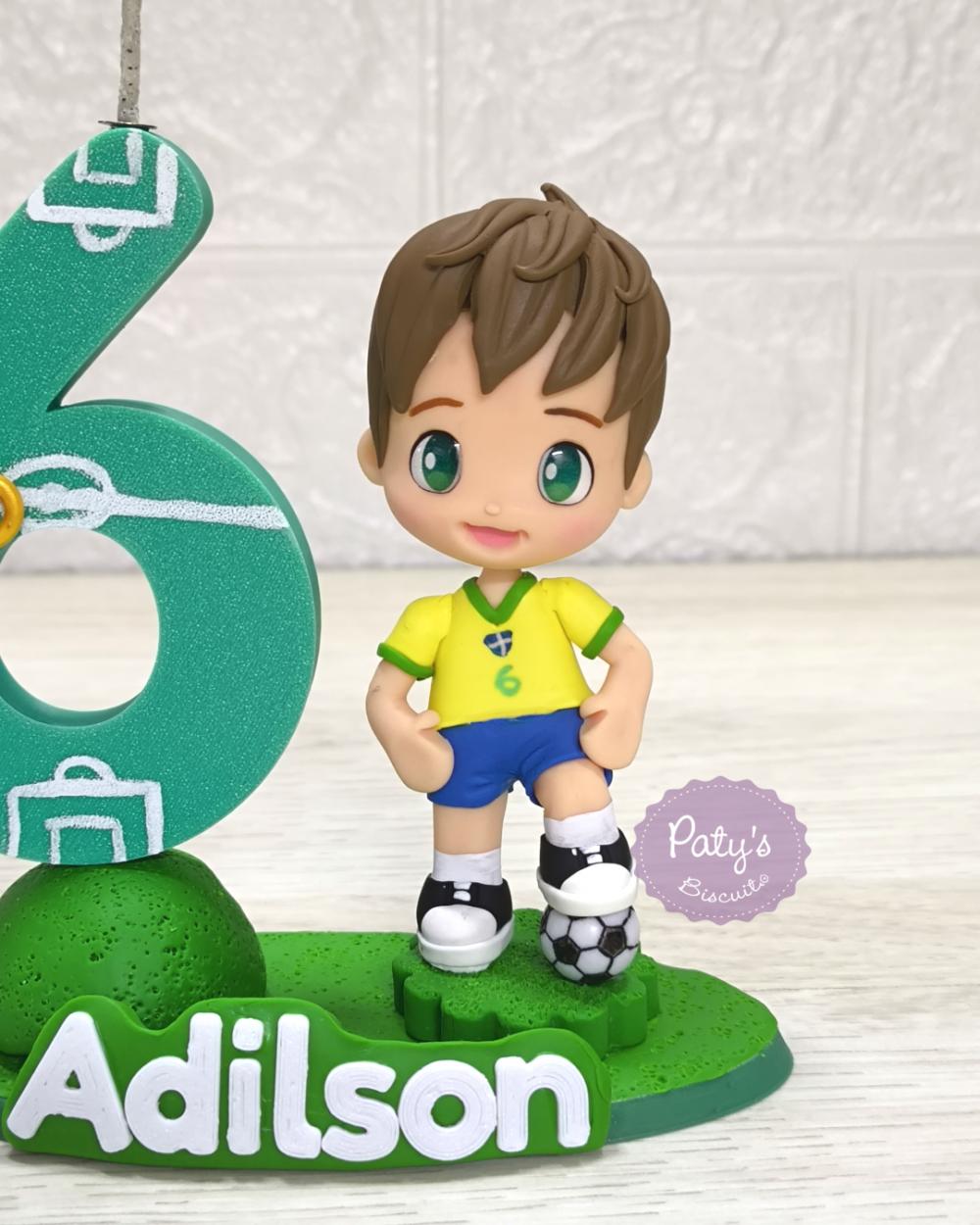 Topinho com Vela Jogador de Futebol