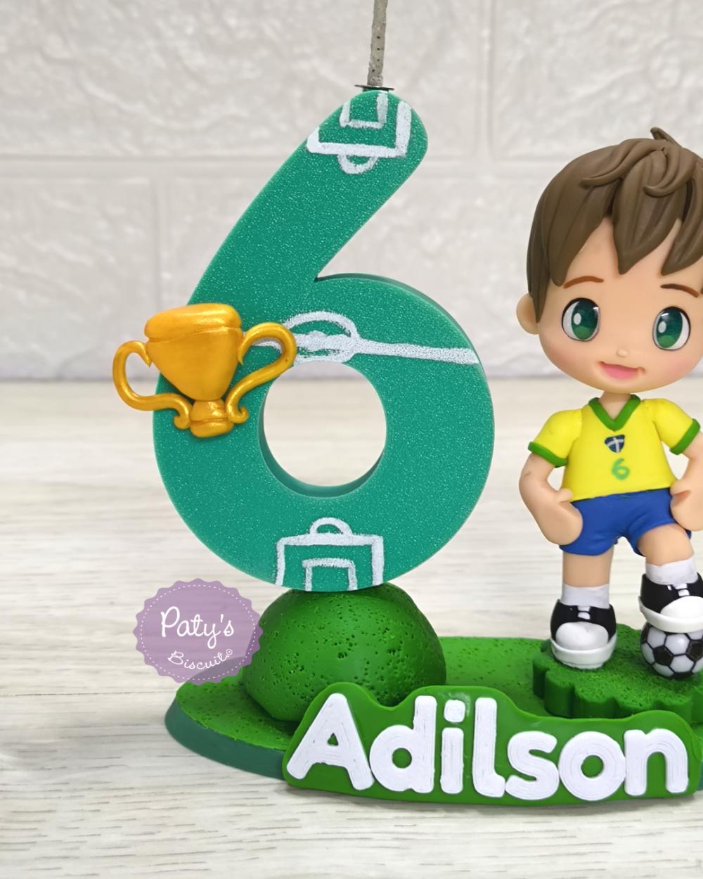 Topinho com Vela Jogador de Futebol
