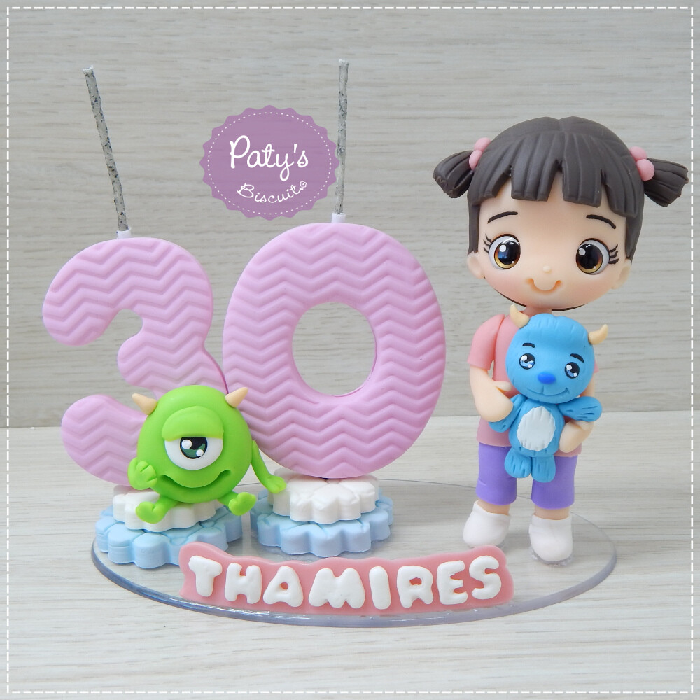 Topo com Vela Boo, Sully e Mike - Monstros S.A.