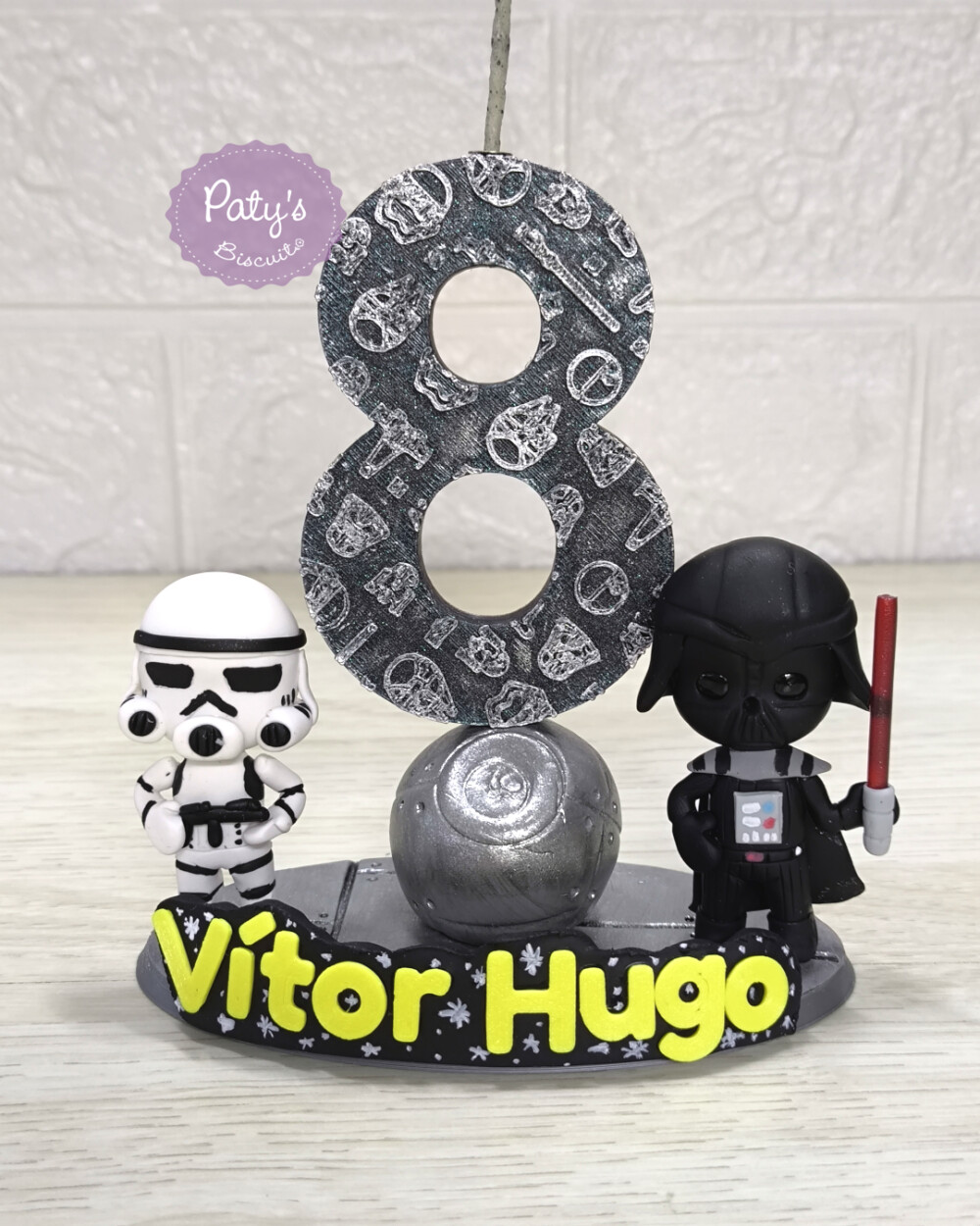 Topinho com Vela Stormtrooper e Darth Vader - Star Wars