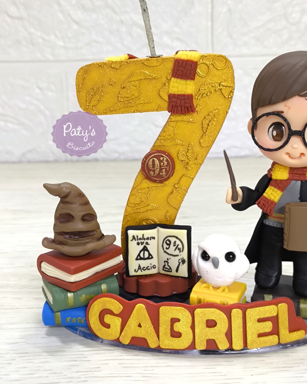 Topinho com Vela Personalizado Harry Potter / Grifinória