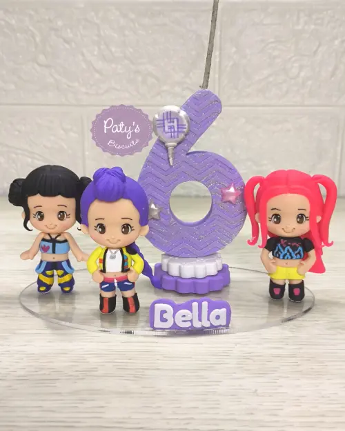 Topinho com Vela Guerreiras do Kpop - vela lilás