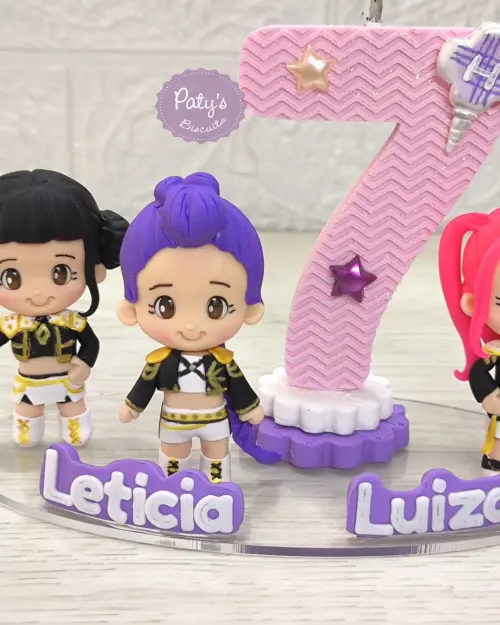 Topinho com Vela Guerreiras do Kpop Golden - Vela rosa