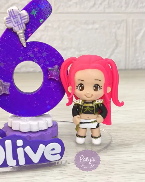Topinho com Vela Guerreiras do Kpop Golden - Vela violeta