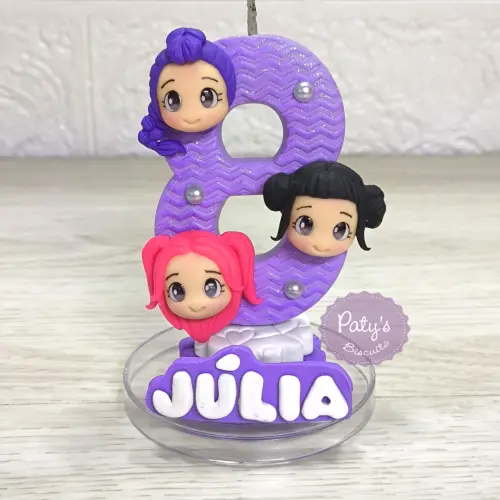 Vela decorada Guerreiras do Kpop (rostinhos)