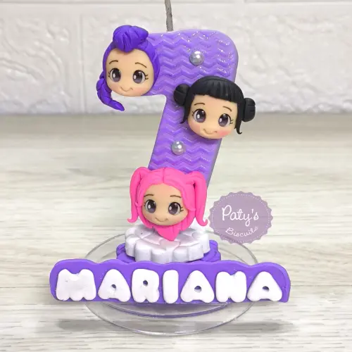 Vela decorada Guerreiras do Kpop (rostinhos)