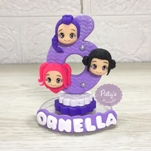 Vela decorada Guerreiras do Kpop (rostinhos)