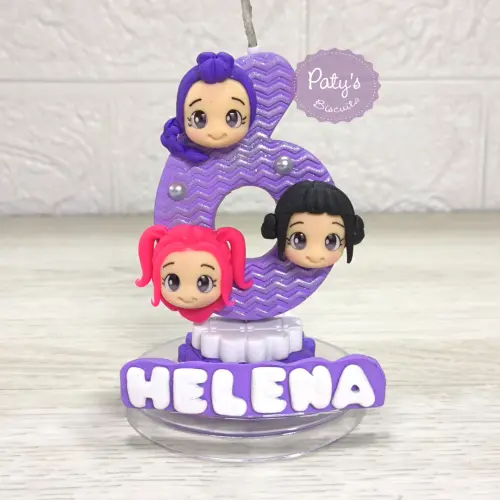 Vela decorada Guerreiras do Kpop (rostinhos)
