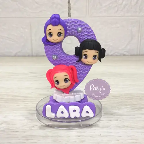 Vela decorada Guerreiras do Kpop (rostinhos)