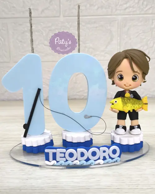 Topinho com Vela Pescador Personalizado