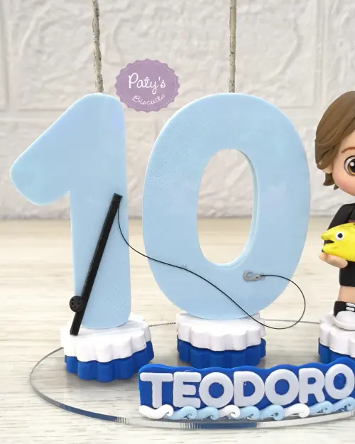 Topinho com Vela Pescador Personalizado