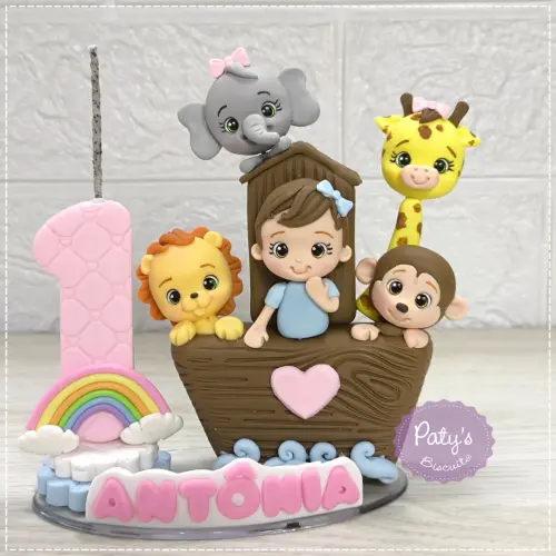 Topinho com Vela Personalizado Arca de Noé