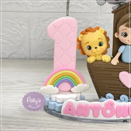 Topinho com Vela Personalizado Arca de Noé