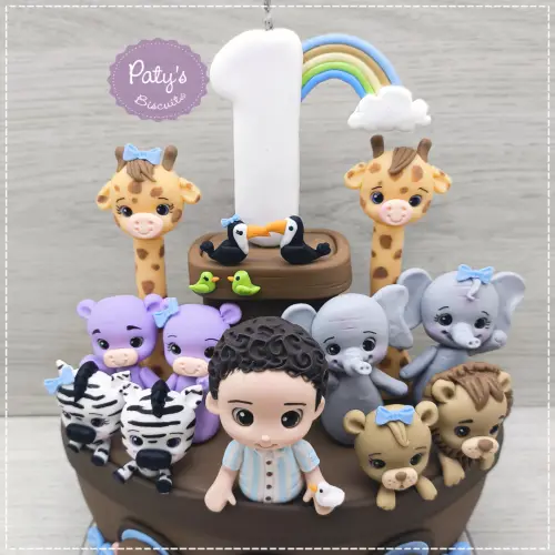 Topo com Vela Personalizado Arca de Noé