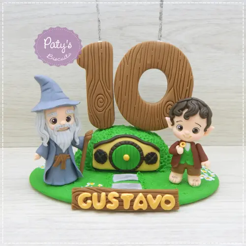 Topinho com vela Frodo e Gandalf - O Senhor dos Anéis