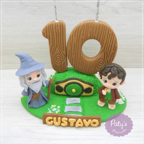 Topinho com vela Frodo e Gandalf - O Senhor dos Anéis