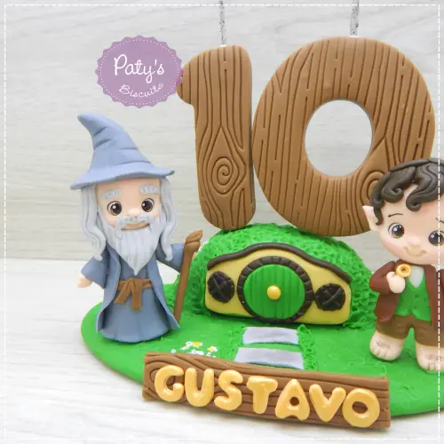 Topinho com vela Frodo e Gandalf - O Senhor dos Anéis