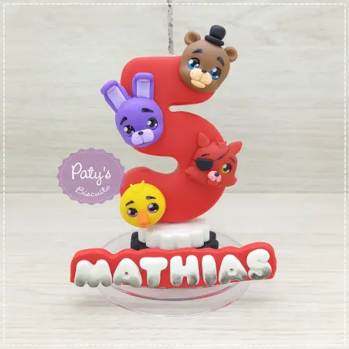 Vela decorada FNAF / Five Nights at Freddy's (Rostinhos)