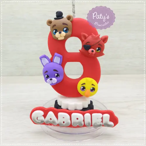 Vela decorada FNAF / Five Nights at Freddy's (Rostinhos)