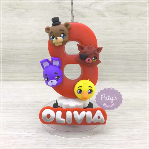 Vela decorada FNAF / Five Nights at Freddy's (Rostinhos)