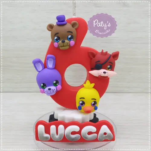 Vela decorada FNAF Rockstar / Five Nights at Freddy's (Rostinhos)