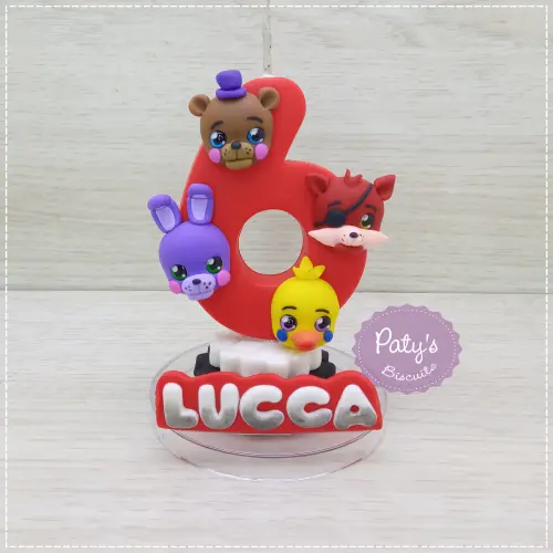 Vela decorada FNAF Rockstar / Five Nights at Freddy's (Rostinhos)