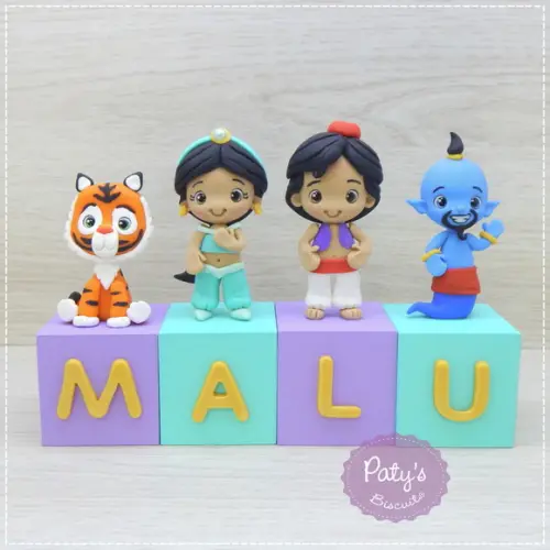 Cubos Decorados Aladdin / Jasmine (valor Unitário)