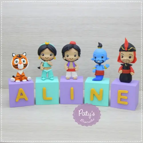 Cubos Decorados Aladdin / Jasmine (valor Unitário)