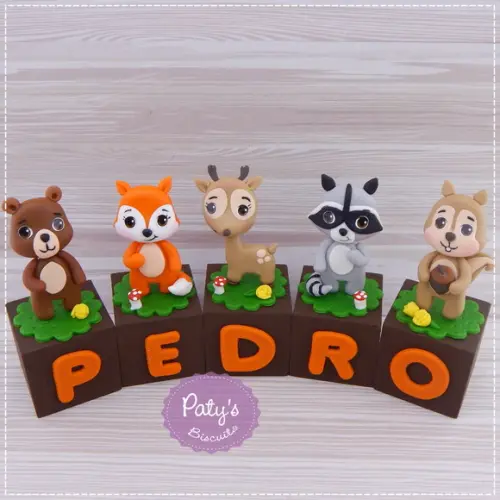 Cubos Decorados Bichinhos da Floresta/woodland (unitário)
