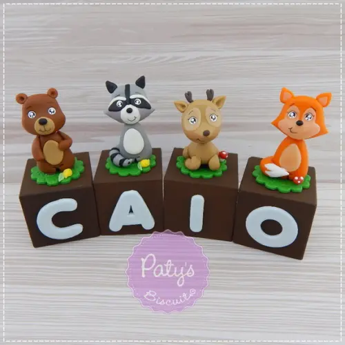 Cubos Decorados Bichinhos da Floresta/woodland (unitário)