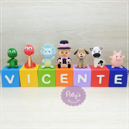 Cubos Decorados Bita e os Dinossauros (valor Unitário)